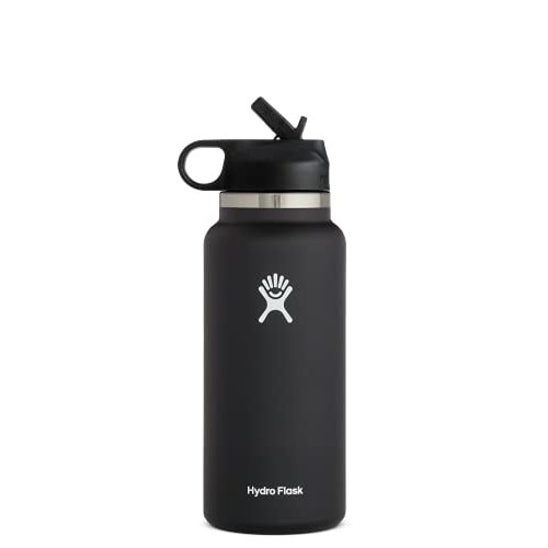 Hydro Flask 32 oz Wide Mouth Straw Lid Black