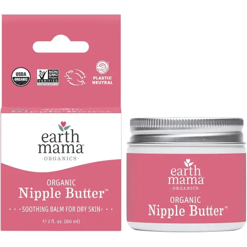 Earth Mama Organic Nipple Butter for Breastfeeding and Dry Skin, 2-Ounce