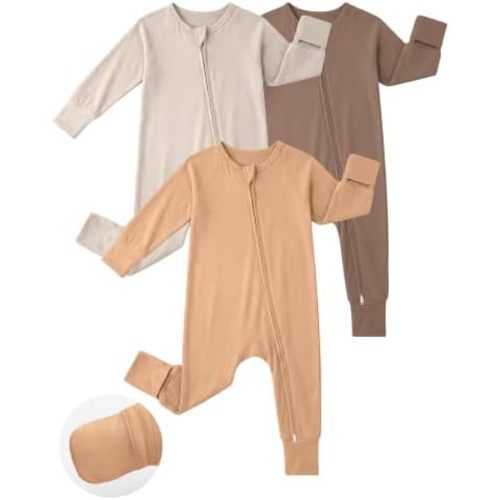 Yoofoss Viscose From Bamboo Baby Pajamas Footless & Footed baby Sleepers, 2-Way Zipper Soft Toddler Romper for Boys Girl
