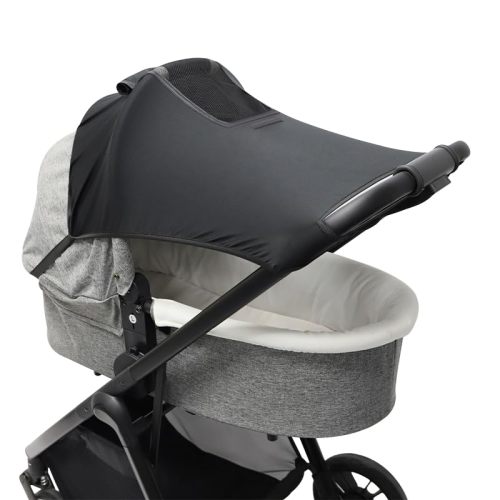 PandaEar Universal Stroller Sun Shade Cover for Baby Bassinet | Blackout UV Protection Canopy with Mesh Window | Windproof Sun Shield for 0-6 Months