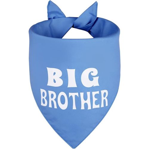 Big Brother Dog Bandana Blue XLarge 1PCS, Adjustable Triangle Scarf