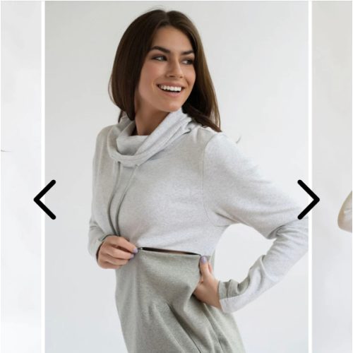 Nursing Sweatshirt Pullover - Colorblock Light Gray