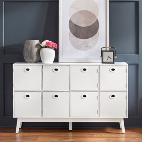 Buylateral 8 Storage Jamie Mid Century Modern Cube Cabinet White