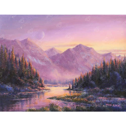 Purple Mountain Majesty — 17" x 13" (42.6cm x 32.8cm) / Round with 47 Colors including 1 AB and 3 Fairy Dust Diamonds / 17,784