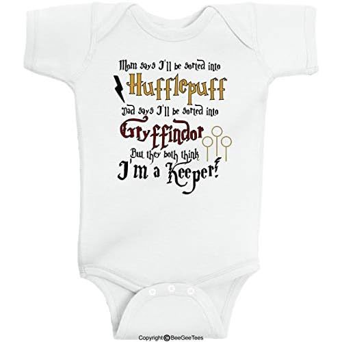 Mom says Huff Dad says Gryff but I'm a Keeper Baby Romper Bodysuit