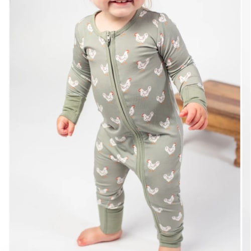 Sage Chickens Bamboo Baby Zippy - American Farm Company