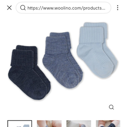 Woolino - Wool Socks, Baby and Toddler, Blue - 6-12 months