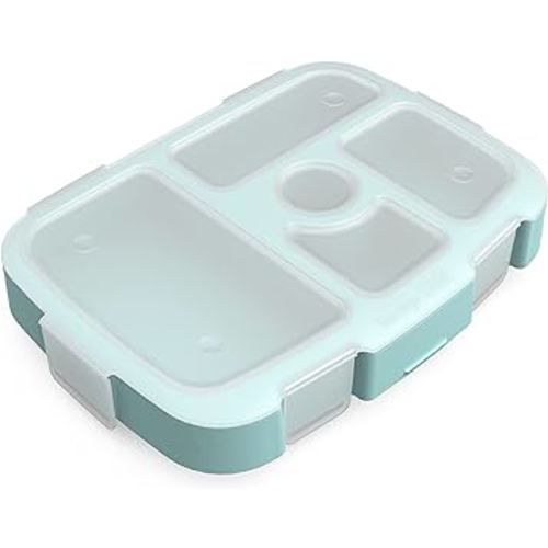 Bentgo® Kids Prints Tray with Transparent Cover - Reusable, BPA-Free, 5-Compartment Meal Prep Container with Built-In Portion Control for Healthy Meals At Home & On the Go (Sea Life)
