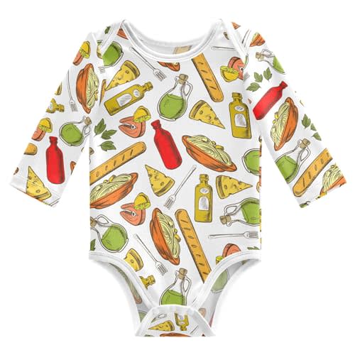 vvfelixl Baby Bodysuits Cute Baby Crocodiles Long Sleeve Cotton Baby Clothes for Boys Girls 0-3M