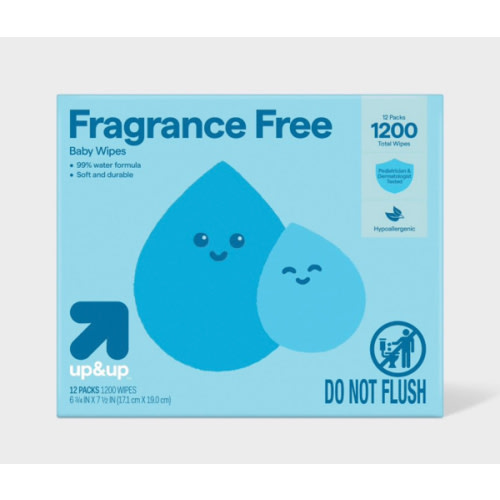 Fragrance Free personal Baby Wipes - 12pk/1200ct - up & up™