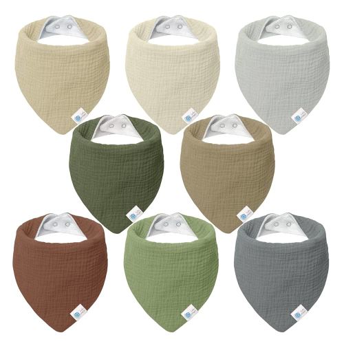 lulumoon Muslin Baby Bibs 100% Cotton Baby Bandana Drool Bibs for Teething and Drooling