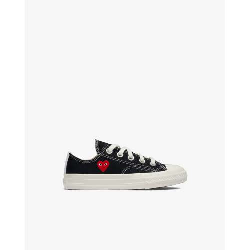 Play Converse - Kids' Small Red Heart All Star 70's Low Sneakers - (Black)