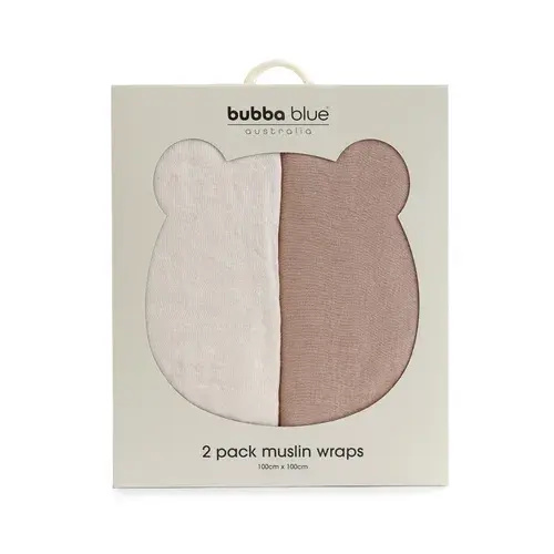Bubba Blue Sundae Muslin Wrap 2 Pack Chestnut | Baby Bunting AU