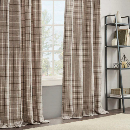 Hokku Designs Plaid Rod Pocket And Back Tab Curtain Panel With Fleece Lining 50" | Wayfair