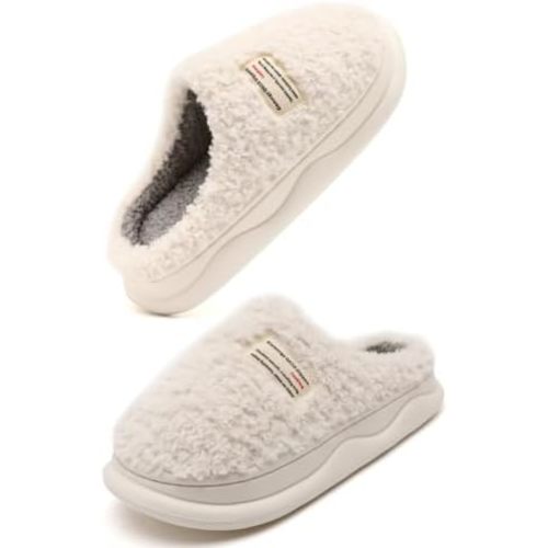 Slippers for Women Men, Memory Foam Slippers for Women, Soft Thick Fuzzy Bedroom House Shoes Indoor Outdoor