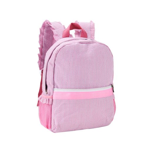 Lightweight Toddler Backpack for Girls,Seersucker Preschool Bookbag for Kids,Cute Pleated Children Kindergarten Backpack,SMALL (Pink, Small)