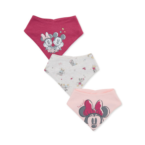 Disney Baby Wishes + Dreams Minnie Mouse Baby Boys and Girls Unisex Bib Set, 3-Pack