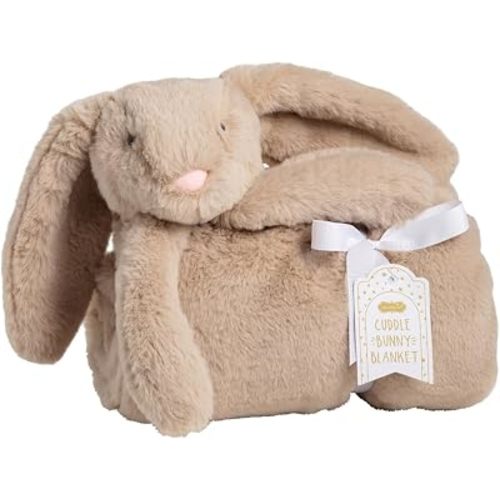 Mud Pie Tan Bunny Plush Blanket