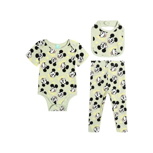 Mickey Mouse & Friends Bodysuit Pants And Bib Set (baby)