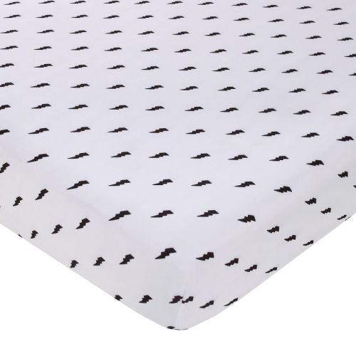 NoJo Lightning Bolt Black and White Nursery Fitted Crib Sheet