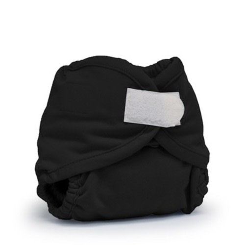 Kanga Care Rumparooz Double Leg Gusset Reusable Cloth Diaper Cover Newborn Aplix Phantom Black 4-15lbs