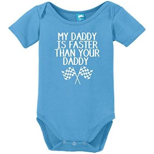 Sod Uniforms My Daddy is Faster Than Your Daddy Printed Infant Bodysuit Baby Romper