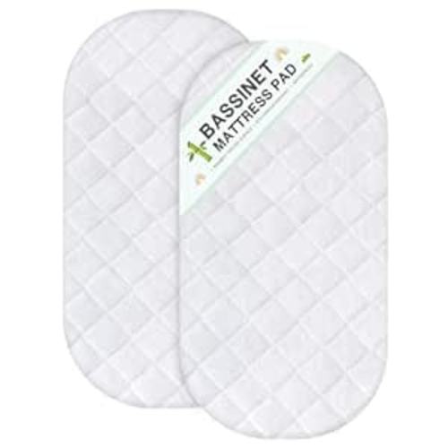 Bassinet Mattress Protector, Fits 15" x 30" Graco Sense2Snooze and Dream On Me Lacy Bassinet, 2 Pack, Waterproof, Washer & Dryer