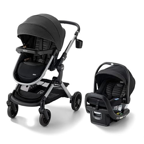 Graco Modes Nest Travel System, 3-in-1 Modular Carseat Stroller Combo, Includes the SnugRide DLX Infant Car Seat and Baby Stroller, Adjustable Slide2Me Car Seat Carrier to Toddler Stroller, Sullivan