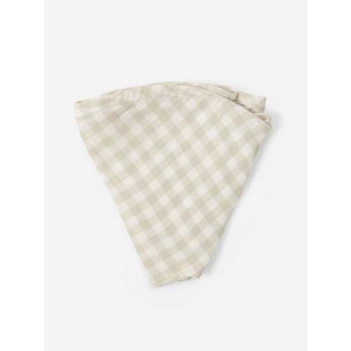 Linen Nursing Pillow Cover - Dove Grey Gingham