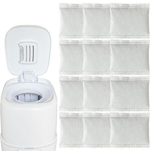 12 Pack Odor Removing Refills for Playtex Diaper Genie Complete and Expressions Pail, Diaper Pail Odor Absorber Carbon Filter Refills for Diaper Genie Systems