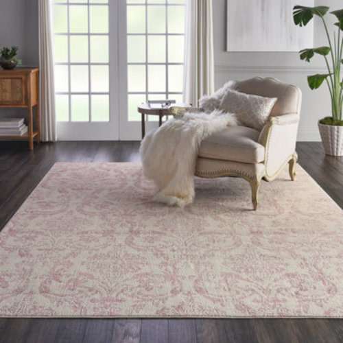 Charlton Home® Yurig Abstract Ivory/Pink Area Rug | Wayfair