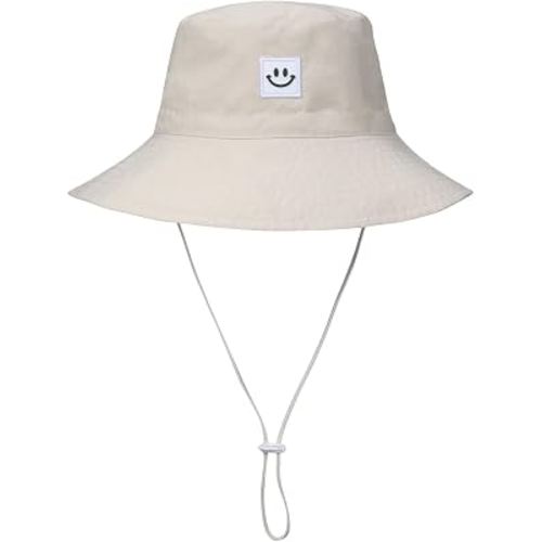 MaxNova Baby Sun Hat Smile Face UPF 50+ Toddler Bucket Hat for Boys Girls 0-7 Years