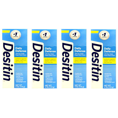 Desitin Daily Defense Zinc Oxide Diaper Rash Cream, 4 Oz., 4-Pack