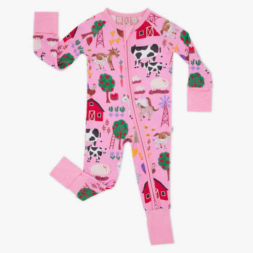 Pink Farm Fam Zippy | Little Sleepies | NB