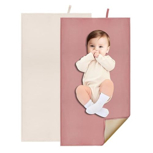 BEWDIO 2 Pack Portable Diaper Changing Pad for Baby, Wipeable Baby Changing Mat for Travel or Home, Foldable Mat Fits Perfectly in Diaper Bag (67-13)