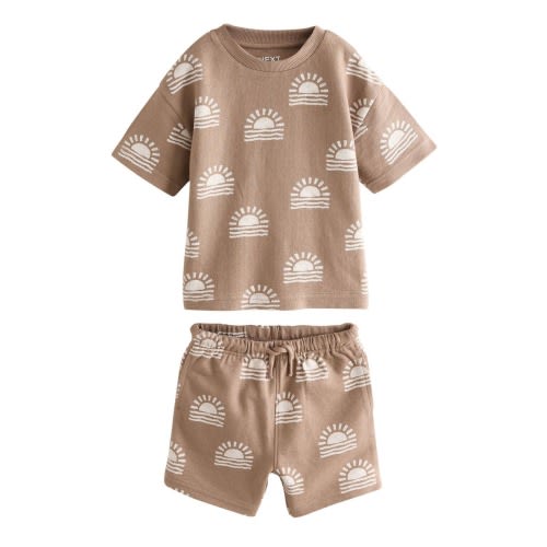 Kids' Sunset Print T-Shirt & Drawstring Shorts Set