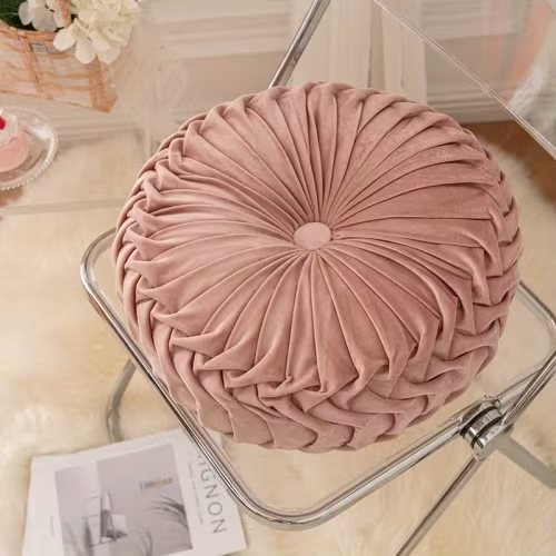 round velvet pumpkin pillow minimalist style - Temu