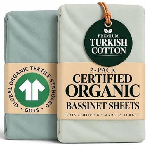 Organic 33x20 Bassinet Sheets for Maxi Cosi, Baby Bond, Harpa