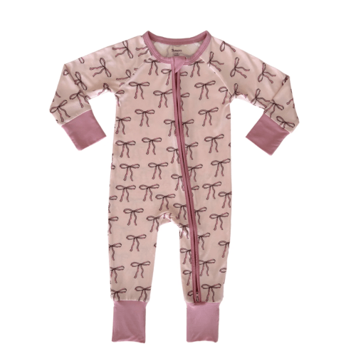 Pink Bow Zipper Romper – In My Jammers