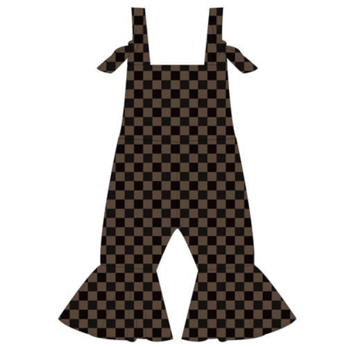 Muddy Checker Bell Bottom Jumpsuit