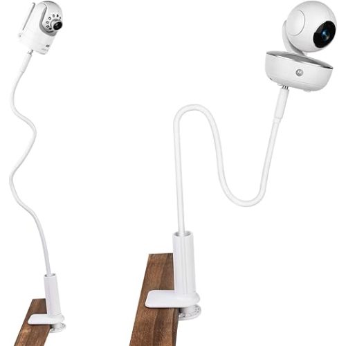 iTODOS (Update Version) Gooseneck Baby Monitor Mount Compatible with Arlo, Motorola, Babysense and Most Universal Monitors Camera, 27inch Length Stable and Durable Flexible gooseneck - White