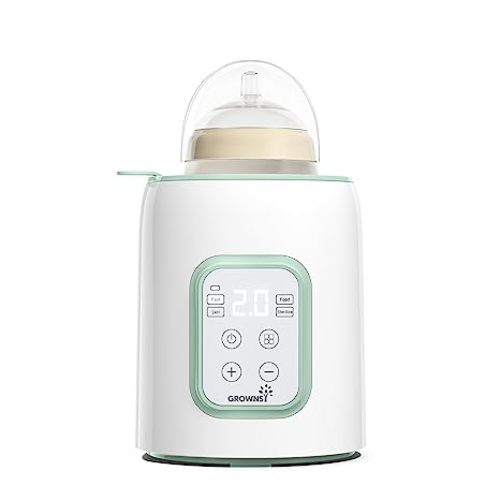 Grownsy Baby Bottle Warmer, 8-in-1 Fast Baby Milk Warmer with Timer for Breastmilk or Formula, Accurate Temperature Control, 24H Keep, Food Heater&Defrost BPA-Free Bottle Warmer for All Bottles- Green