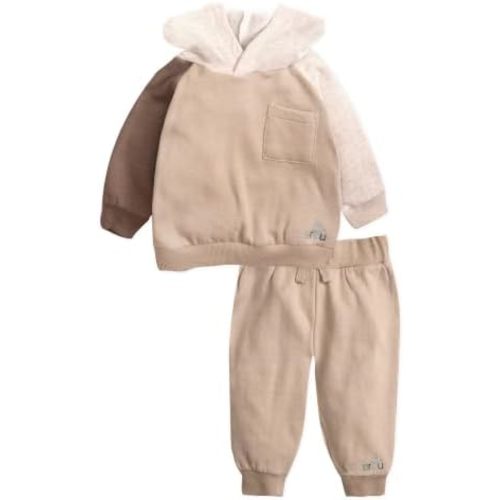 Butterblu Patch 2-Piece Colorblock Hoodie & Jogger Set, Organic Cotton