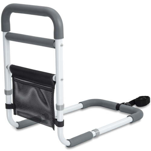YrHeiper Bed Rails for Elderly Adults - 350LBS Heavy Duty Bed Assist Rail with Non-Slip Bedside Handle, Fall Prevention Safety Cane with Storage Pocket for Seniors, Fits King/Queen/Full/Twin Beds