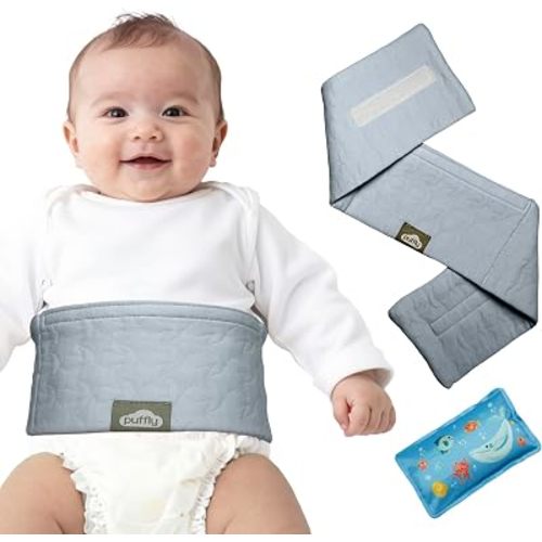Baby Colic & Gas Relief Belly Belt, Hot/Cold Gel Pack Tummy Wrap for Newborns & Infants, Soft Baby Swaddle for Upset Stomach Comfort, 0–3 Years (Blue)