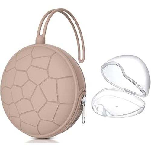 Smlpuame Pacifier Holder Case,BPA Free Portable Pacifier Storage Container,Silicone Baby Pacifier Cover Pouch for Diaper Bag Stroller,Travel Outdoor Activities,Easy to Clean(Blush)