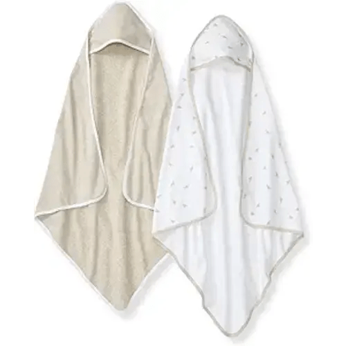 Burt's Bees Baby Hooded Towels, Absorbent Knit Terry, Super Soft Single Ply, 100% Organic Cotton
