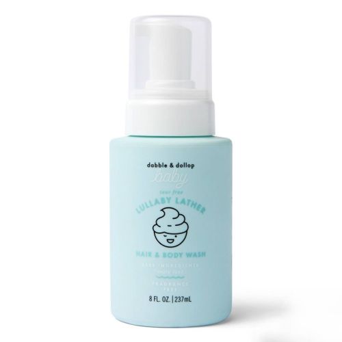 Dabble & Dollop Baby Lullaby Lather Hair & Body Wash, Fragrance-Free, Tear-Free, Gentle 2-in-1 for Sensitive Skin, Newborn Safe - 8 fl oz