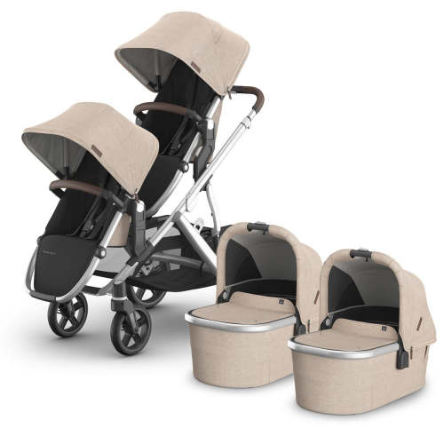 UPPAbaby Vista V3 Twin Stroller with RumbleSeat V3 + Bassinet Bundle - Declan