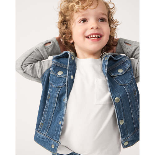 Midwash Blue/Gray Denim Jacket